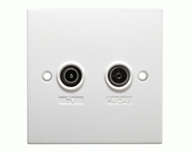 Diplex UHF-FM/DAB Wall Plate